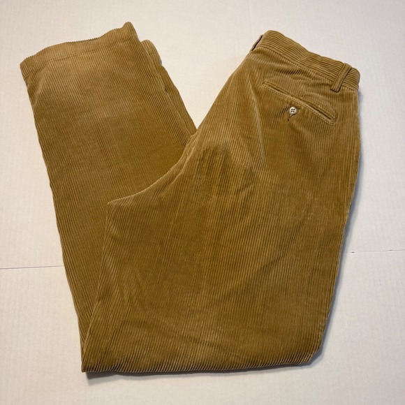 Polo Ralph Lauren Other - Polo Ralph Lauren Andrew Pant Tan Wide Wale Corduroy Pleated Mens 32x30 Beige